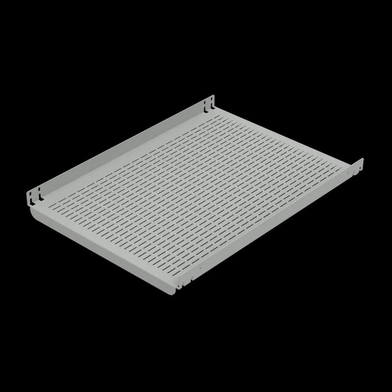 Fixed Shelf, fits 23 in Rack A, Light Gray, Steel