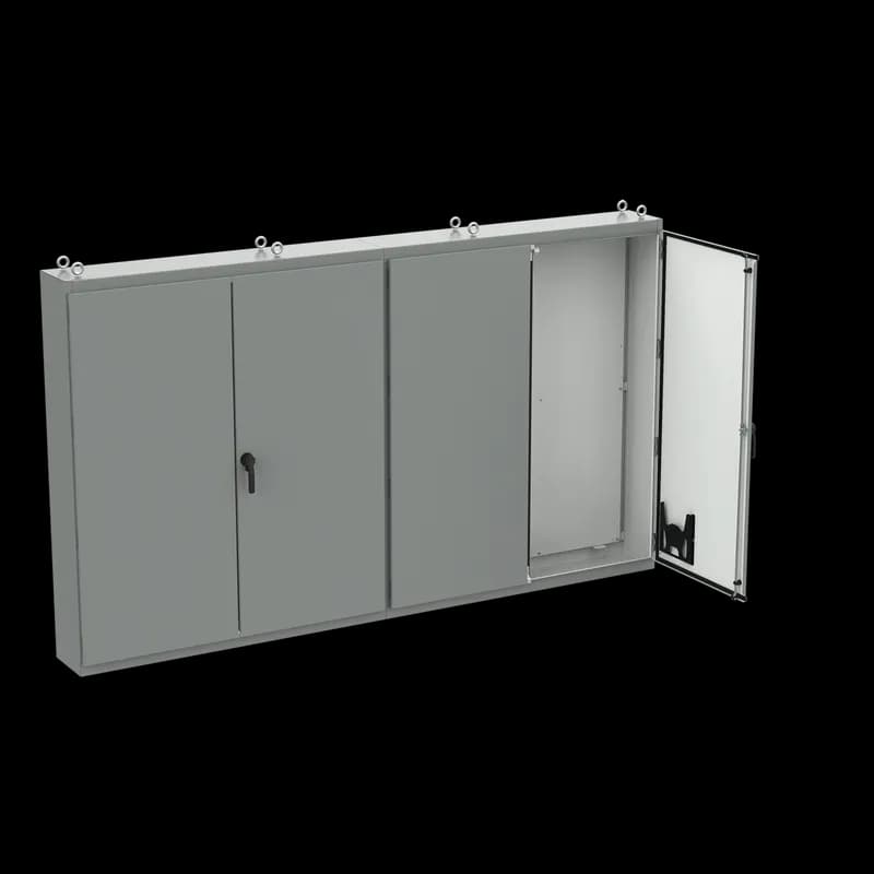 Free-Stand Multi-Door Type 12 White Inside 4Dr, 86.12x149.19x20.12, Gray, Steel
