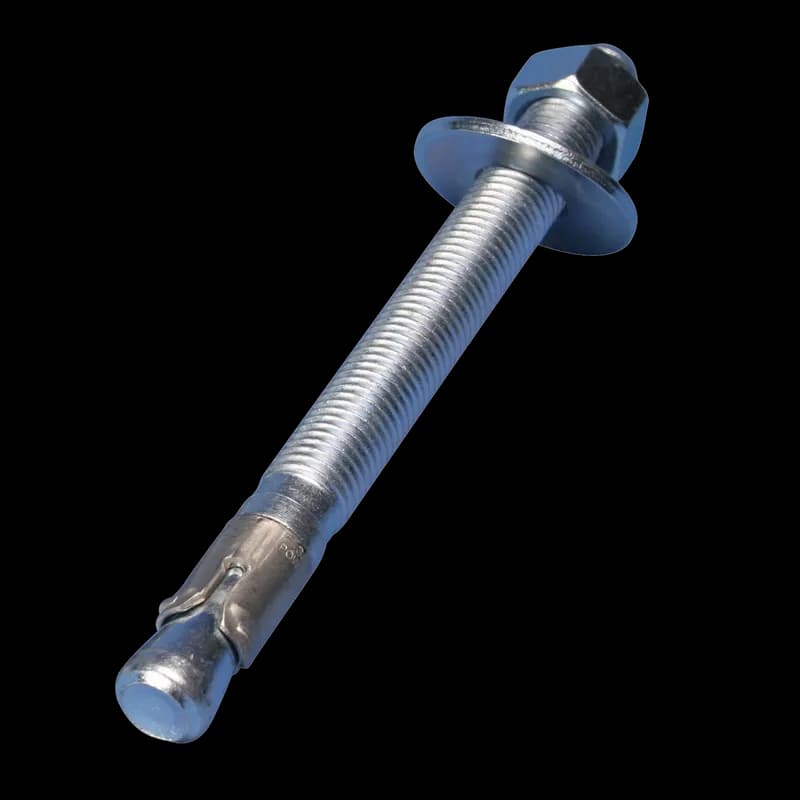 Concrete Expansion Bolt Anchor Kit, Quantity 4, Plated, Steel