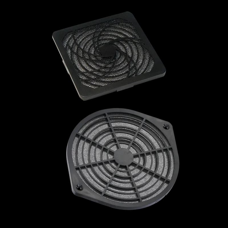 Fan Filter and Finger Guard Kit 4-inch Fans, 4.88x4.88x.44, Black, Plastic