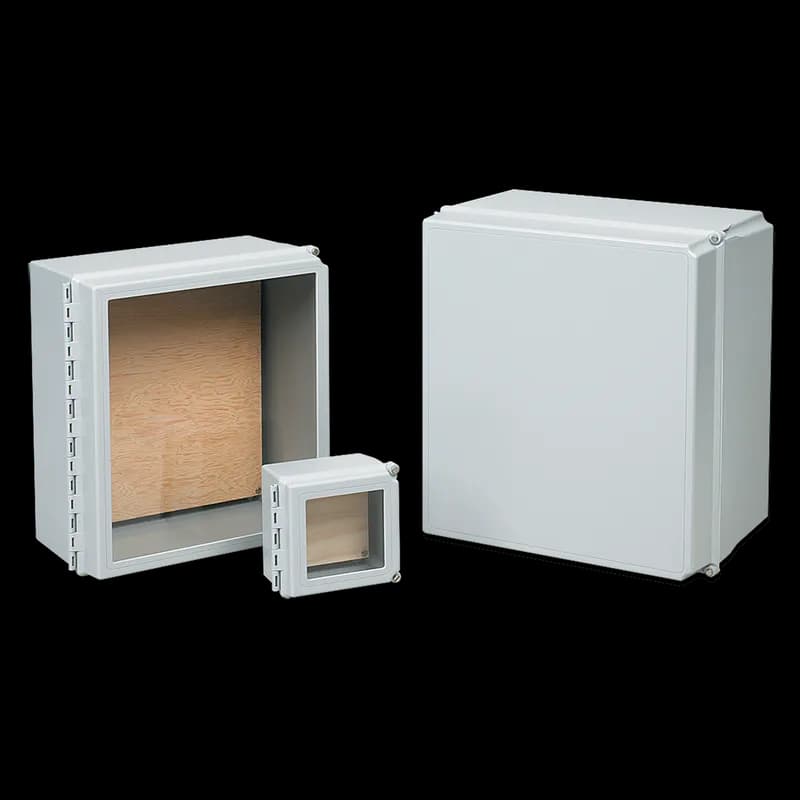 Hinge-Cover WiFi Type 4X Window Door, 6.00x6.00x4.00, Lt Gray, Fiberglass
