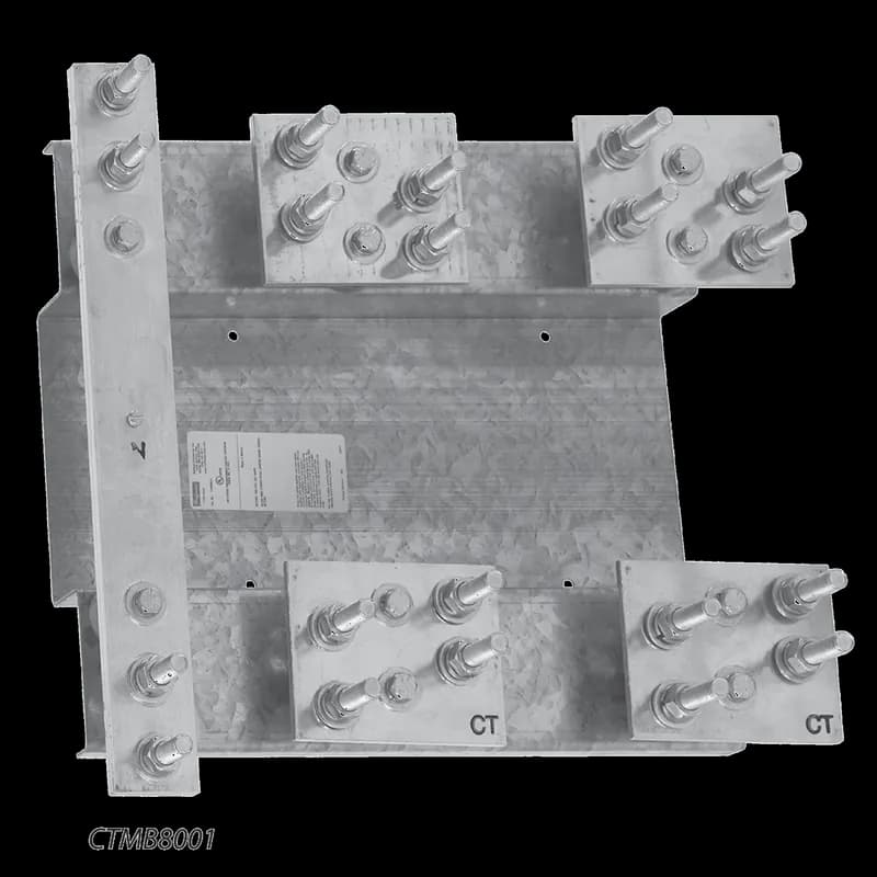 CT Mounting Base 1-Phase Studs, 400-800 Amp, Unpainted, Steel