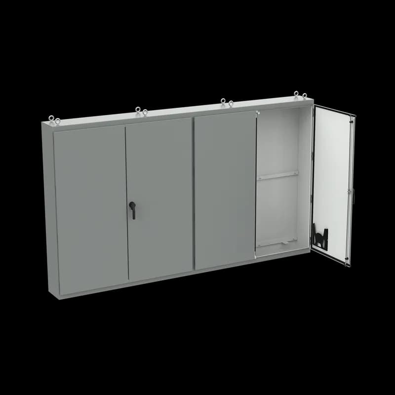 Free-Stand Multi-Door Type 12 LP White Inside 4Dr, 86.12x149.19x20.12, Gray, Steel