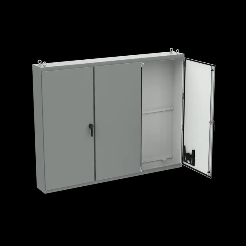 Free-Stand Multi-Door Type 12 LP White Inside 3Dr, 86.12x112.00x20.12, Gray, Steel