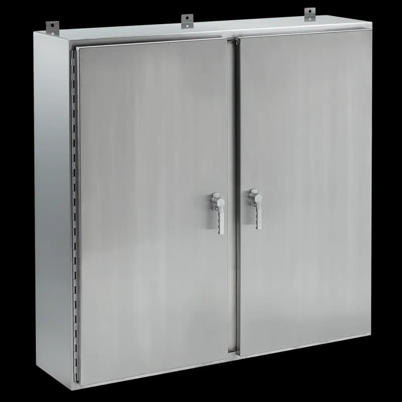 Wallmount 2-Door 3-Point Latch Type 4X, 42x42x12, Brushed, SS 304