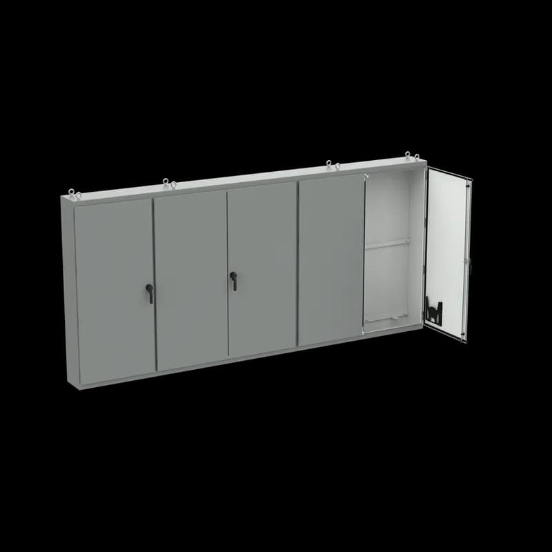 Free-Stand Multi-Door Type 12 LP White Inside 5Dr, 86.12x187.00x20.12, Gray, Steel