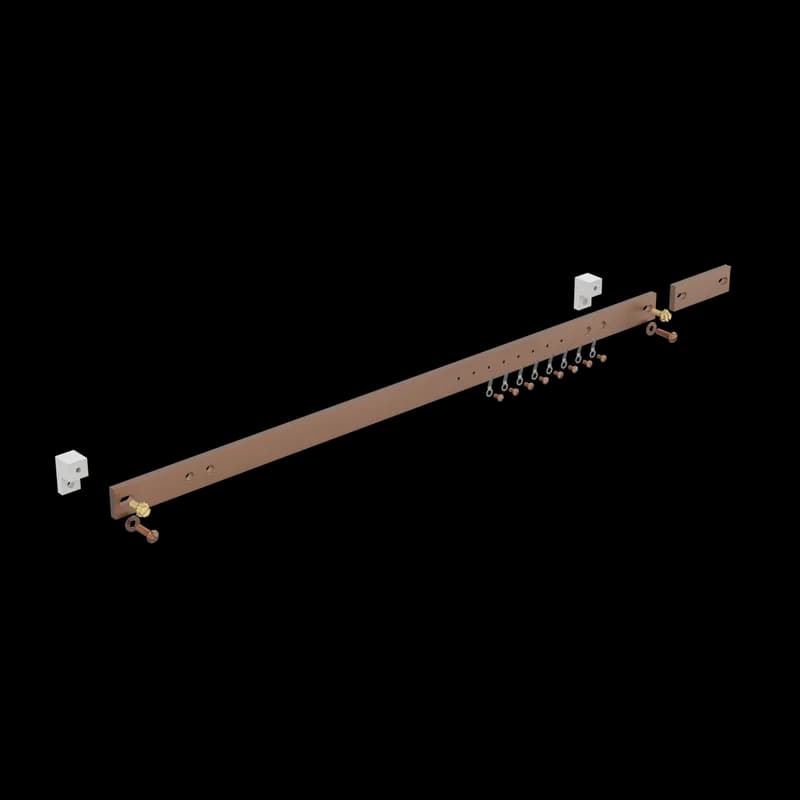 Horizontal Ground Bar Kits, 1.00x23.25, Polished, Copper