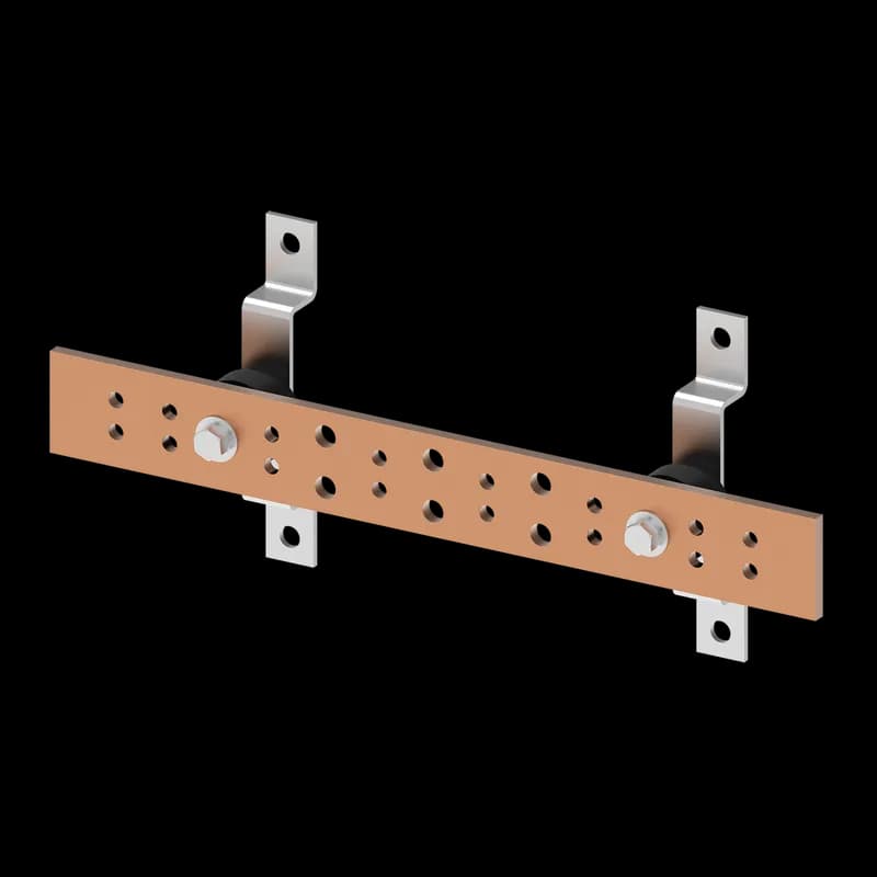 Telecommunications Ground Bar Kits, 0.25x4.00x20.00, Electroplated, Copper