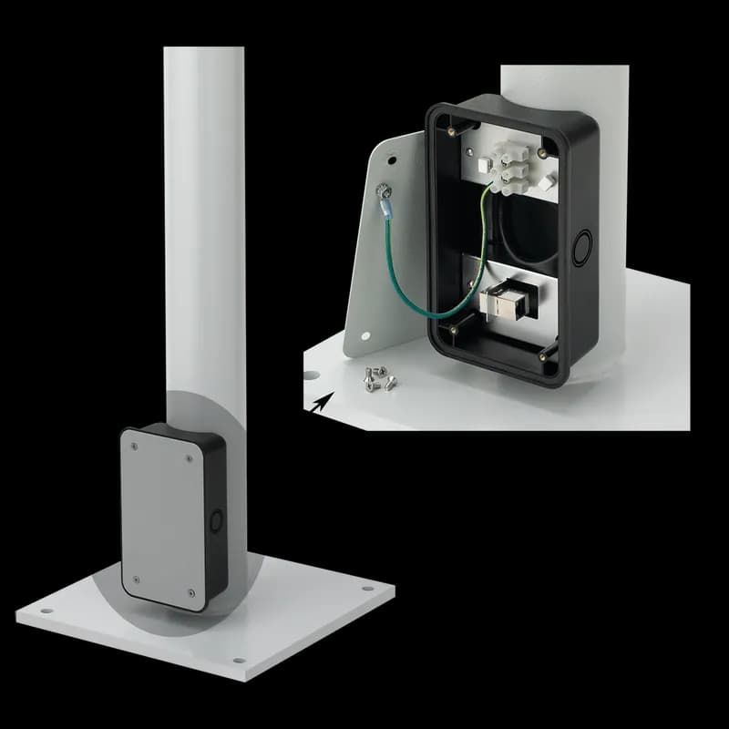 nVent FLOORPOST - Syspend Vertical Motion Floorpost with Junction Box, 12x12x74, Lt Gray, Steel
