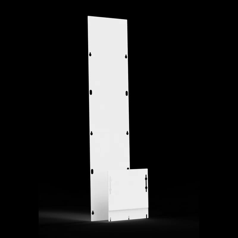 Universal Free-Stand Barrier Panel, 84.00x23.62, White, Steel