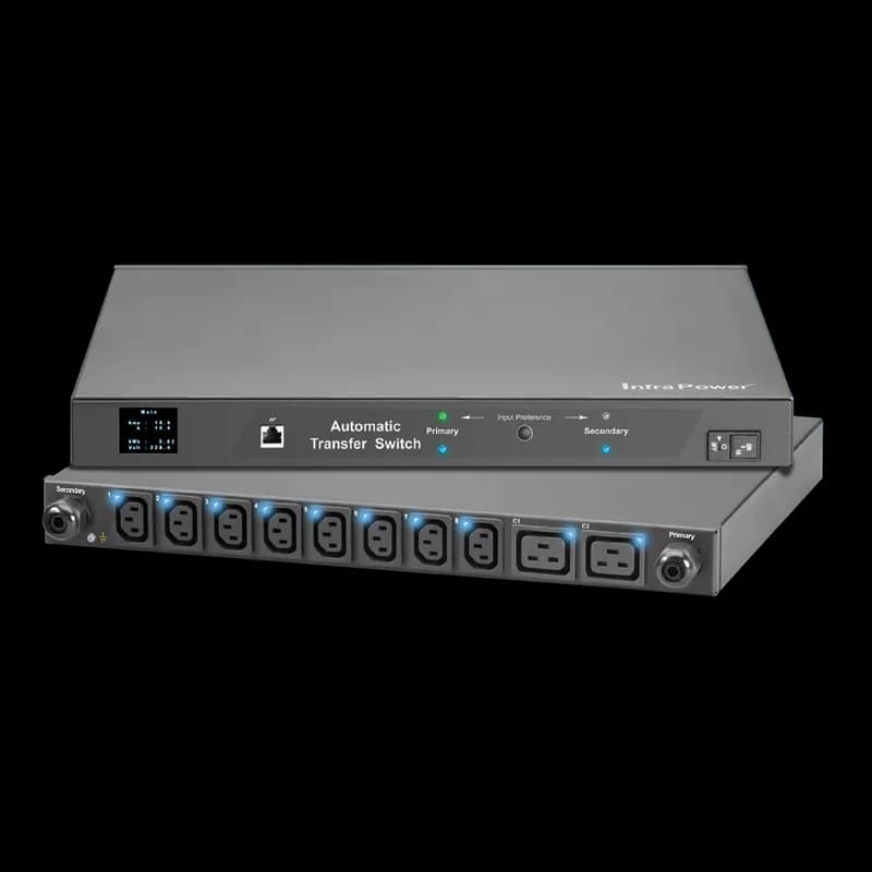RackPower Automatic Transfer Switch, 208V 30A 18 Rec, Black, Steel