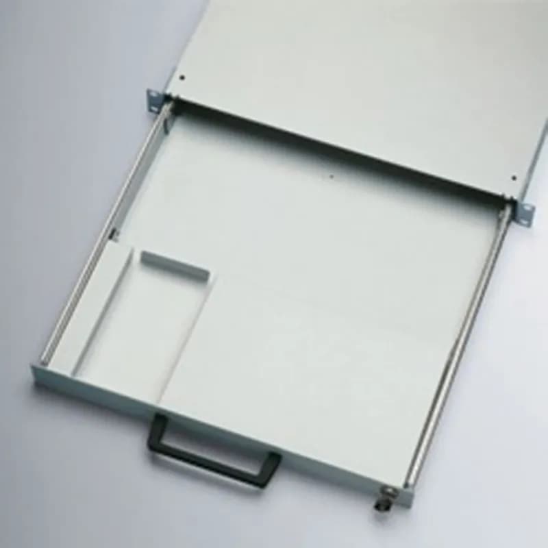 Keyboard Tray 1U, DKB, 32x406x182mm, Light Gray, Mild Steel