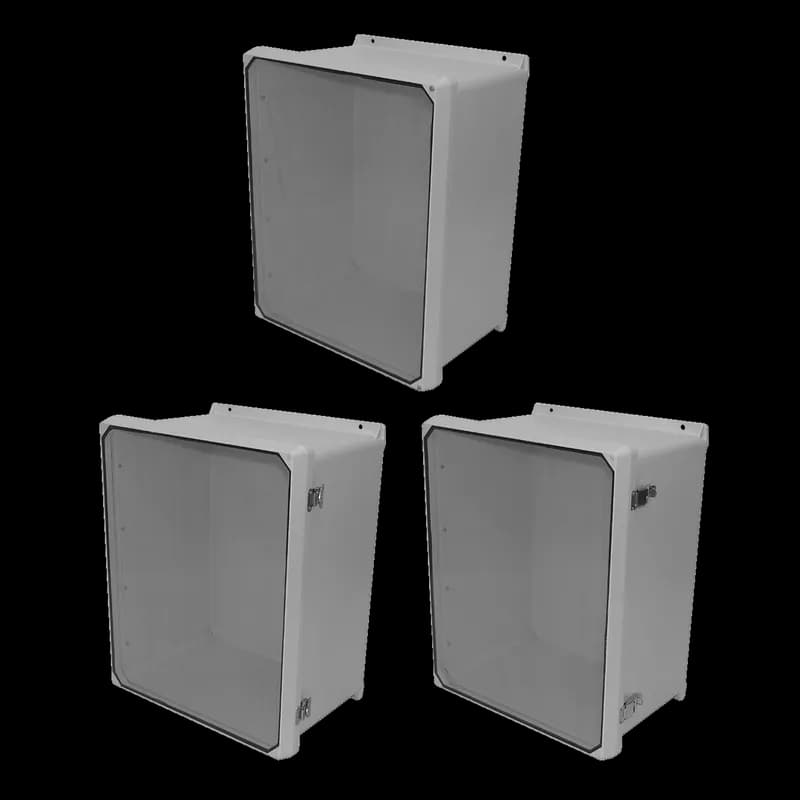 CVJ Flat Cover with Clearview Window Type 4X, 9.32x7.32x4.92, Lt Gray, Fiberglass, HWPL