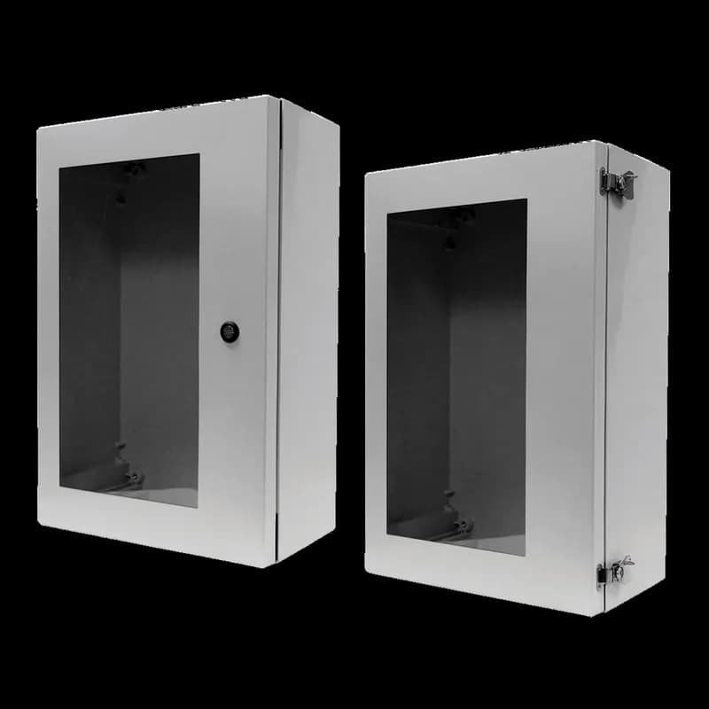 ARIA Flat Cover with Bonded Window Type 4X, 16.34x12.40x6.69, Lt Gray, Fiberglass, PL