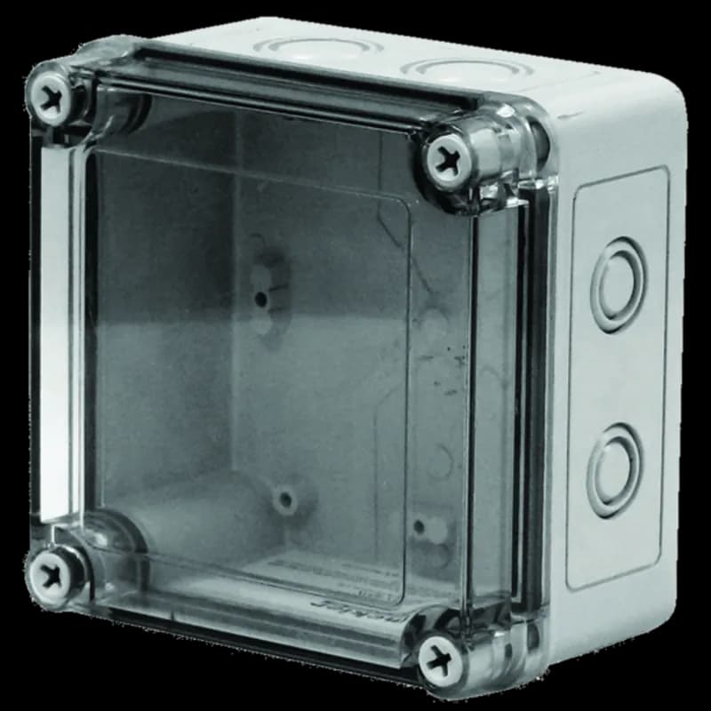 VM Flat Transparent Hinged Screw Cover Type 4X, 7.00x5.03x4.02, Lt Gray, Polyester, CTH