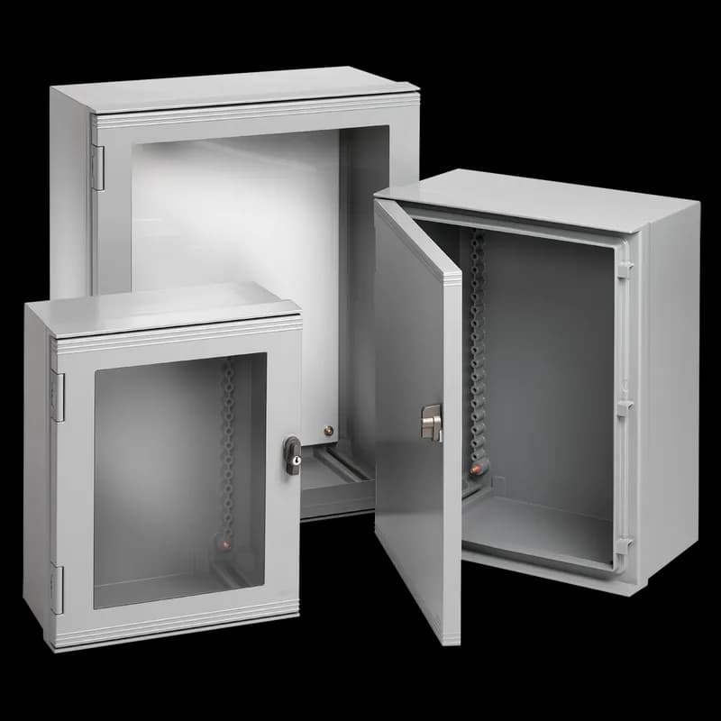 Ultrx Enclosure Window Door Type 4X, 600x600x400mm, Lt Gray, Fiberglass