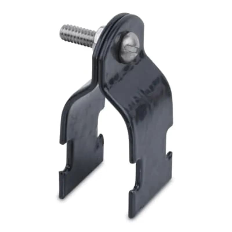 PVC Coated Strut Pipe Strap, Pipe Size 4 Inch/103 Metric, Use With Either 1-5/8 Inch or 1-1/2 Inch Strut, Steel, Yellow
