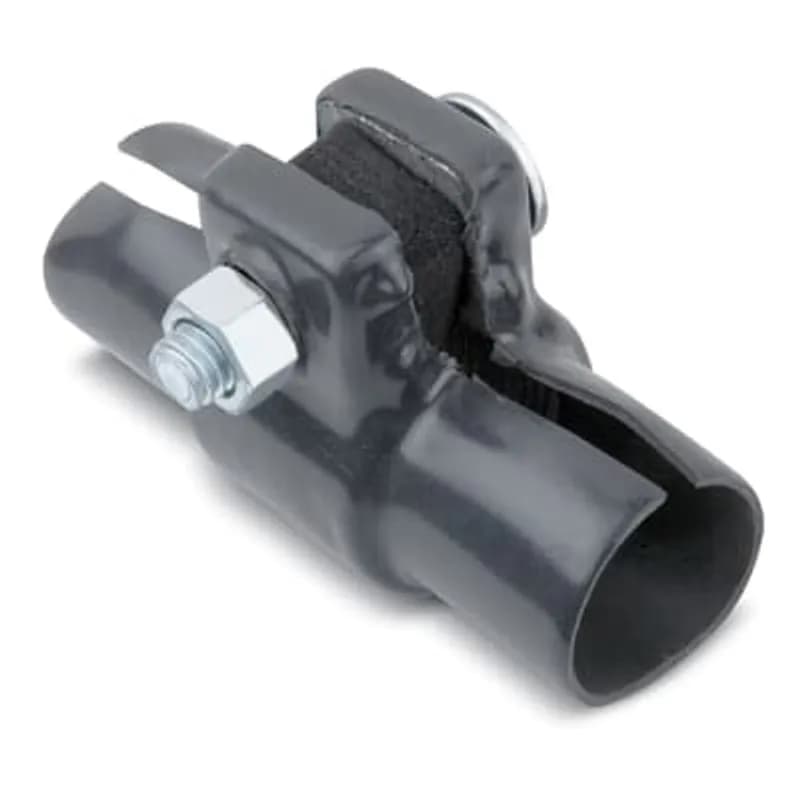 PVC Double Coated Split Coupling, 1 Inch/27 Metric Pipe Size, Nominal .002 Inch (2 Mil) Blue Urethane on Both Interior and Exterior, Minimum .040 Inch (40 Mil) PVC Bonded To Exterior, Malleable Iron, Red