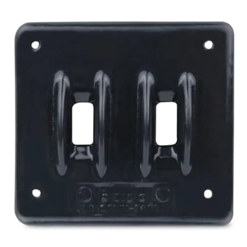 PVC Double-Coated Double Gang, Two Toggle Switch Cover, Iron, Gray