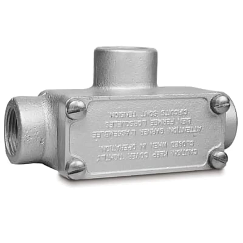 ABB - Installation Products OET2-G - PVC Coated OET Series Conduit Body with Cover, Hub Size 3/4 Inch/21 Metric, Iron, Gray