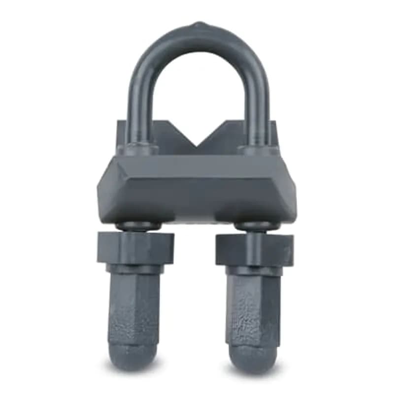 PVC Coated Right Angle Beam Clamp, Pipe Size 1 Inch/27 Metric, Malleable Iron, Dark Gray