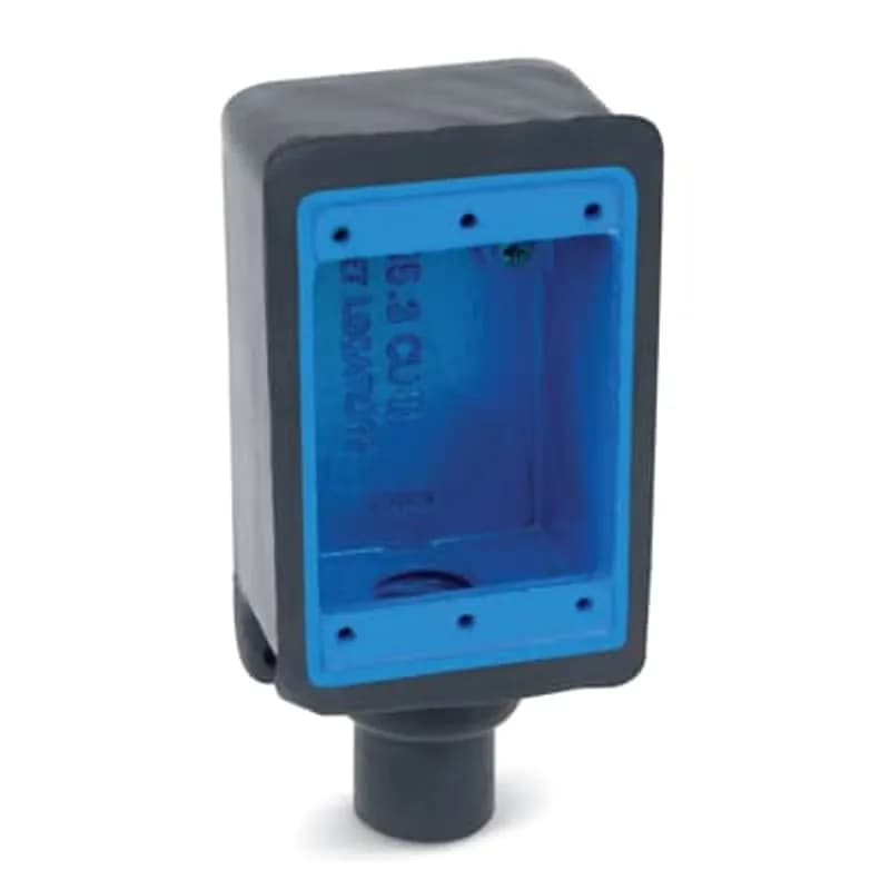 PVC Double-Coated Dead End Device Box, FD Series, Single Gang, Deep Style, Pipe Size 1 Inch/27 Metric, Iron Alloy, Dark Gray