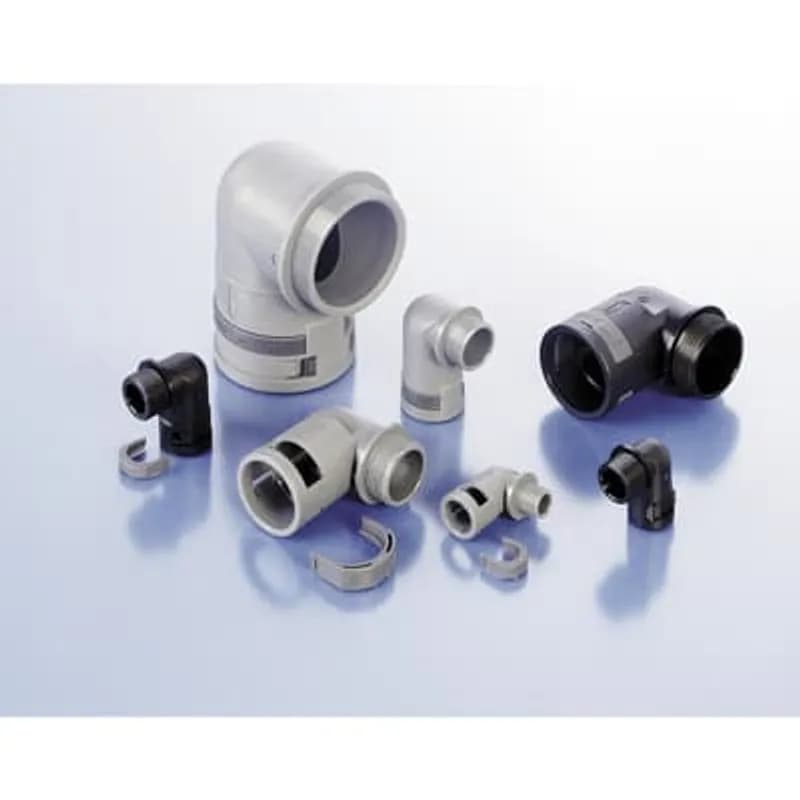 VW Connector 90 Degree Elbow, PG Thread for IP68 - Thread PG 7, Fits to Conduit Size NW/Metric 7/10, Color Black