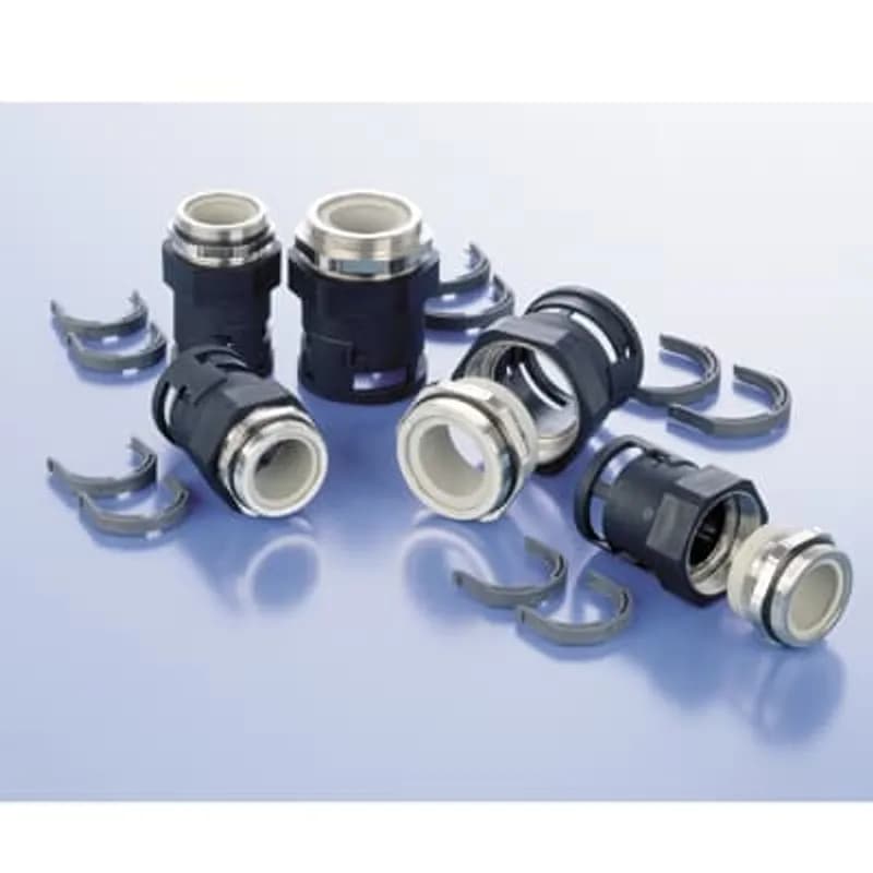 ABB - Installation Products NVNZ-M406S-13 - VNZ Connector Straight, Metric Metal Thread with Strain Relief IP68 - Thread M40x1.5, Conduit Size NW 36, Thread Length 13, with Sealing Insert, Color Black