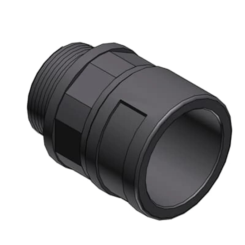 PMAFIX Straight Grey Connector, Material - Polyamide 6, Thread Size M50x1.5, Conduit Size NW - 36