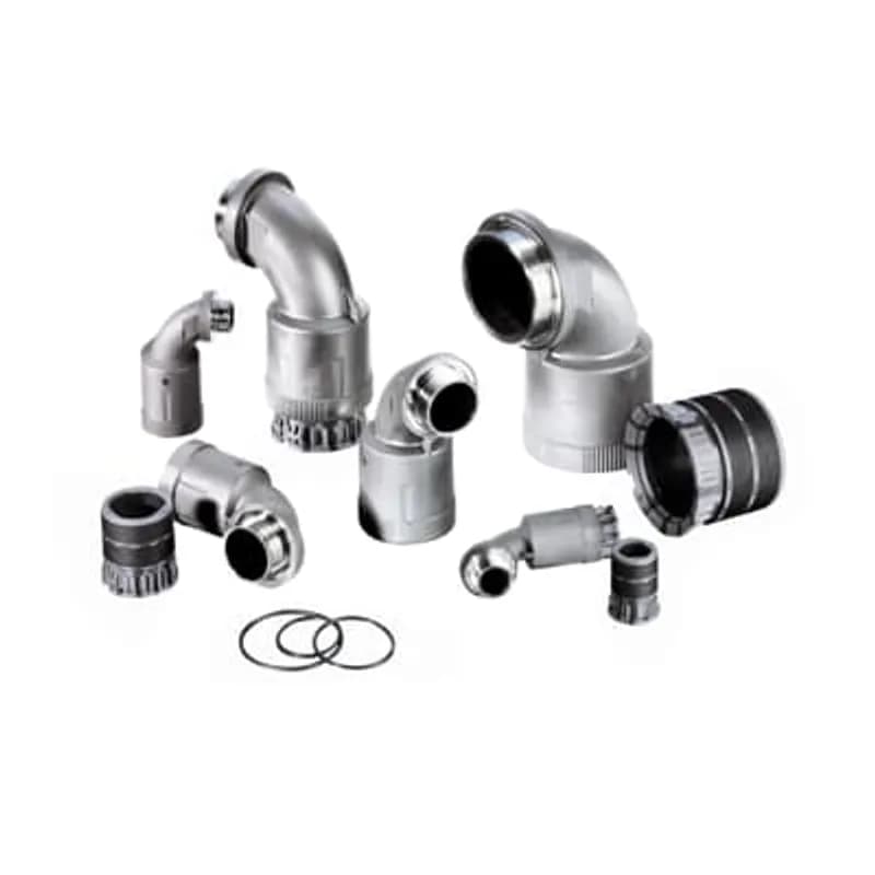 ABB - Installation Products MKBH-M253-11 - PMAFIX Pro 90 Degree Grey Two-Piece Elbow with Metric Threads, Elbow Material - Polyamide 6, Thread Material - Nickel-Plated Brass, Thread Size - M25x1.5, Thread Length - 11, Conduit Size NW - 23