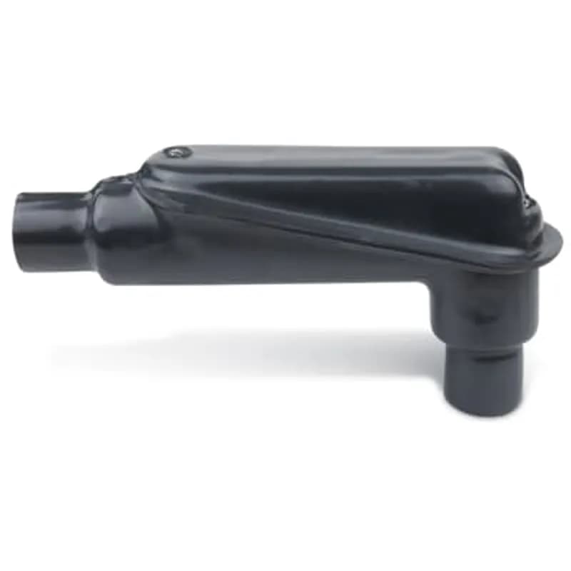 PVC Coated Pulling Elbow, 90 Degree Bend, With Pressure-Sealing Sleeves Seal Connections, Pipe Size 2 Inch/53 Metric, Aluminum, Dark Gray