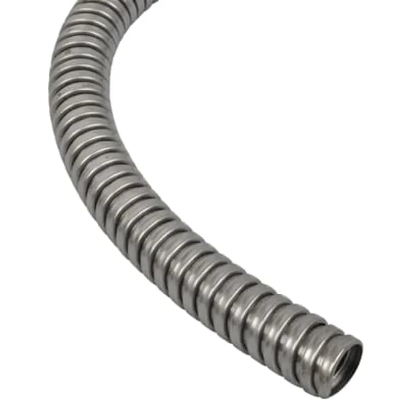 Inherent Low Fire Hazard Conduit, 1/2 Inch, Nominal Conduit Size 20mm, Outside Diameter 20.5mm, Inside Diameter 16.9mm, Static Bend Radius 45mm, Reel Length 25 Meters, 316 Stainless Steel, Corrosion Resistant
