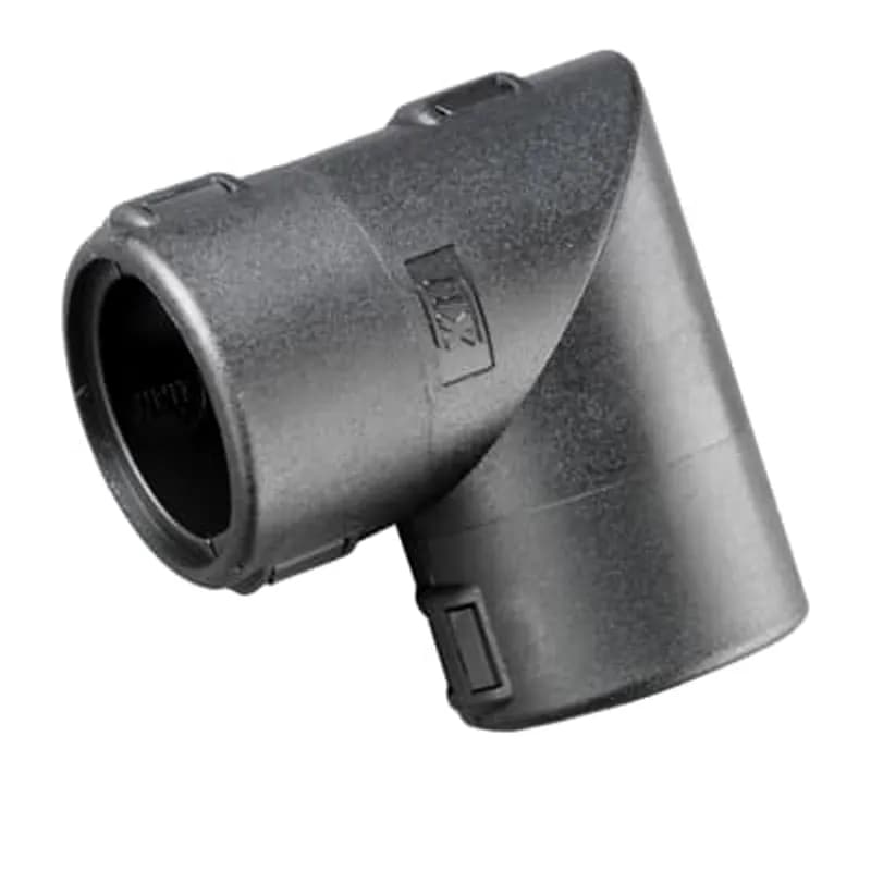 Hinged Conduit Joiner, 90 Degree Elbow, Conduit Size A: NC20/NW17, Size B: NC16/NW13, Operating Temperature -40 to 120 Degrees Celsius, RoHS Compliant, IP40 Rating, Very High UV Protection, Polyamide (Nylon), Black