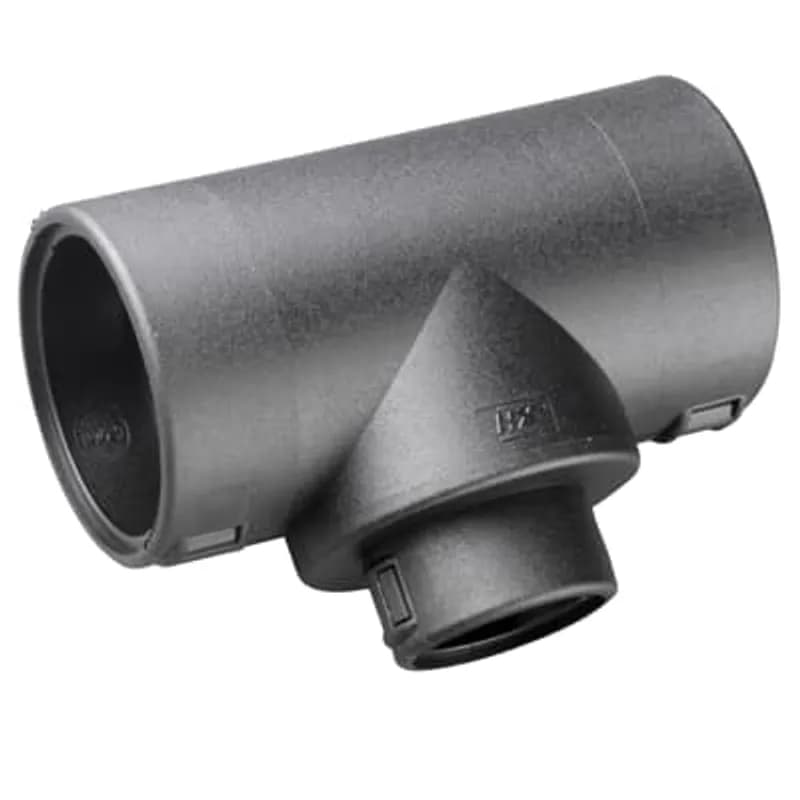 ABB - Installation Products TPS322532 - Hinged Conduit Joiner, T-Shape, Conduit Size A: NC32/NW29, Size B: NC25/NW22, Size C: NC32/NW29, Operating Temperature -40 to 120 Degrees Celsius, RoHS Compliant, IP40 Rating, Very High UV Protection, Polyamide (Nylon), Black