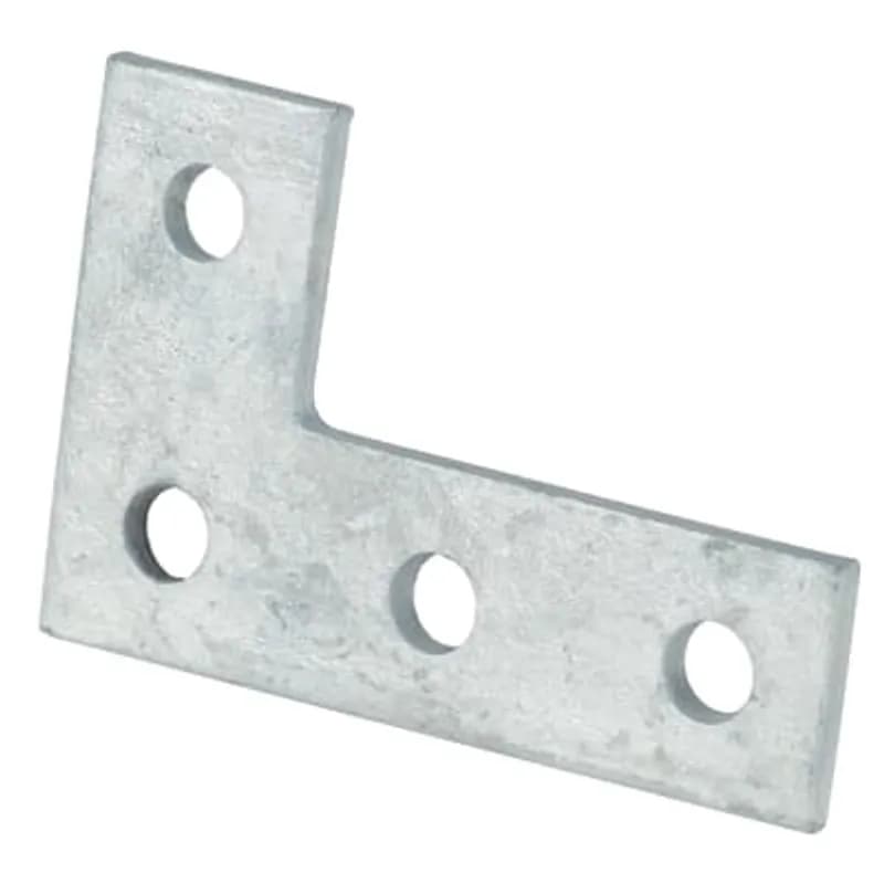 Plate, 90 Degree Corner, Height 3-1/2 Inches, Length 5-3/8 Inches, Hole Diameter 9/16 Inch on 1-7/8 Inch Centers, Steel
