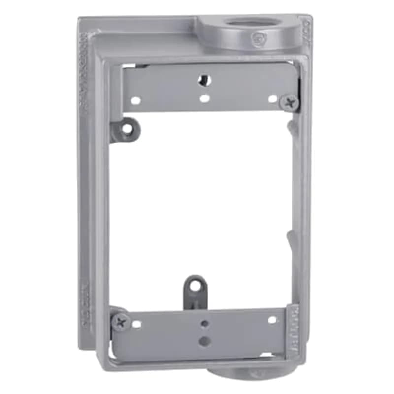 ABB - Installation Products IHEF2-2 - Single Gang Flanged Extension Adapter, 1-7/8 Inches Deep, Hub Size 3/4 Inch, 2 Outlets, 1 on Top and Bottom, with 1 Plug, Gasket, and Screws
