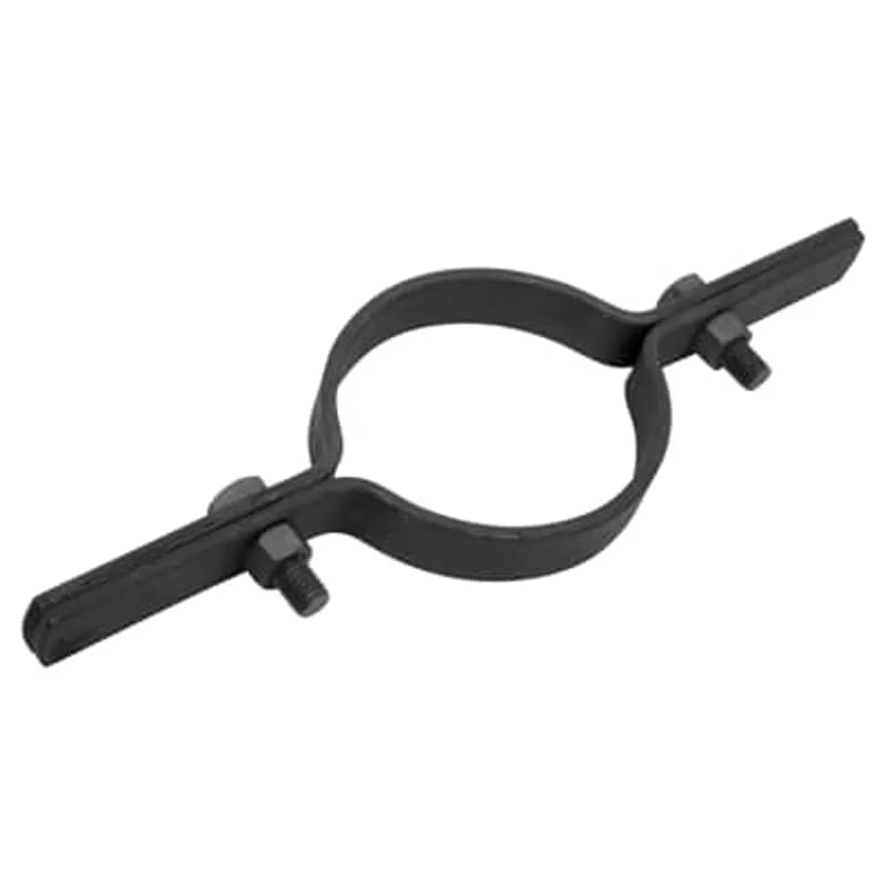 Clamp, Riser, Pipe Size 1-1/2 Inch, Width 10 Inches, Stock Size 1/4 x 1 Inch, Bolt Size 3/8 Inch x 1-1/2 Inch, Steel