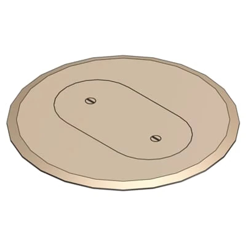 Carpet Plate and Cover for Flush Service Floor Box, 6 Inch Diameter, Beige, PolyCarbonate, for Single Receptacle