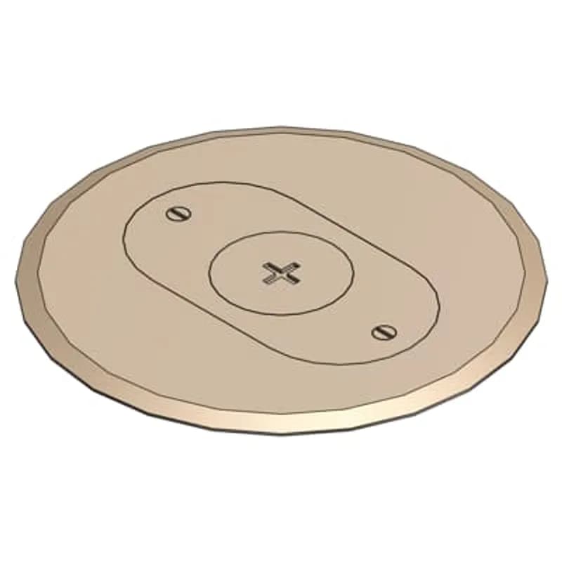 Carpet Plate and Cover for Flush Service Floor Box, 6 Inch Diameter, 1 Inch NPS Plug, Beige, PolyCarbonate
