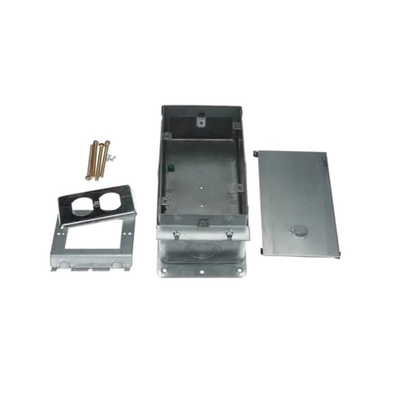 ABB - Installation Products 664-SC - Two Gang Recessed Service Floor Box, 90 Cubic Inches, Length 10-1/4 Inches, Width 4-11/16 Inches, Depth 3-3/4 Inches, Four 3/4 Inch and Four 1 Inch and 1-1/4 Inch Concentric Knockouts, Electro-Galvanized Steel, Delivers Power, Communications and Data from Standard Conduit with No Exposed Service Fittings