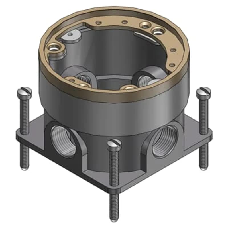 ABB - Installation Products 602 SC - Single Gang Flush Service Floor Box, 36 Cubic Inches, Length 4 Inches, Width 4-1/4 Inches, Depth 3-1/32 Inches, Hub Size 3/4 Inches, Cast Iron