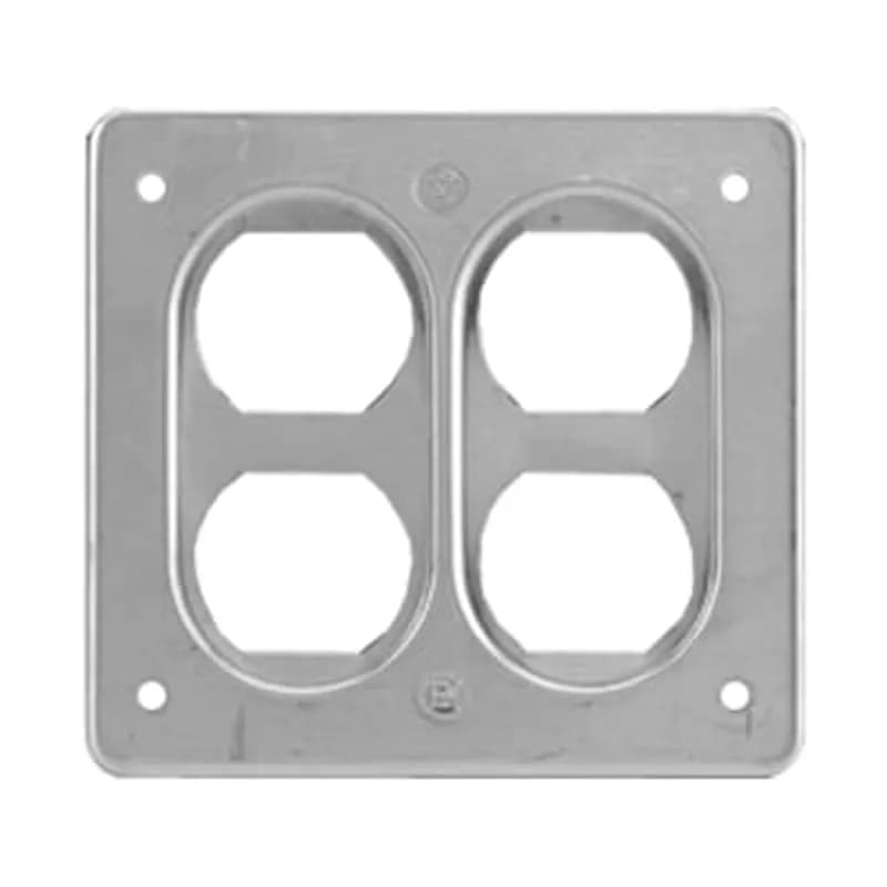 ABB - Installation Products CIFS-62 - Two Gang FS Cover, Length 4-5/8 Inches, Width 4-5/16 Inches, Aluminum, 2 Duplex Receptacles, Box Mount