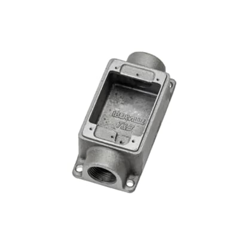 ABB - Installation Products CIFSC-1G-3/4 - Single Gang FSC Box, Cubic Inches 14.0, Length 4-5/16 Inches, Width 2-13/16 Inches, Depth 1-7/8 Inches, Hub Size 3/4 Inch, Aluminum, 4 Lugs, 2 Hubs