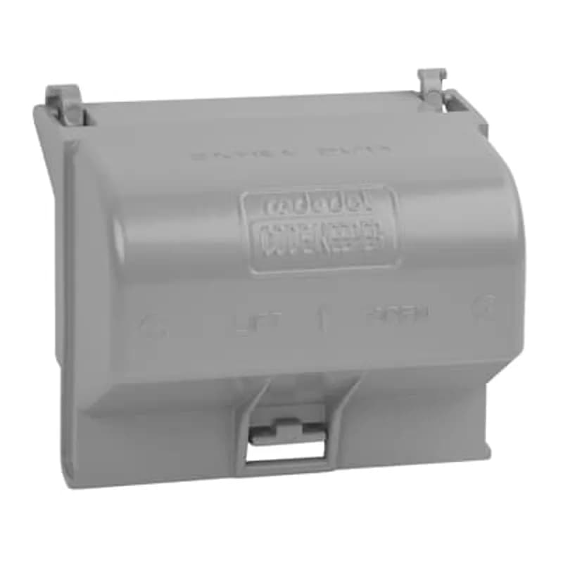 ABB - Installation Products CKMU - Single Gang While-In-Use Universal Medium Horitzonal Cover, 3-1/4 Inch Internal Depth, Silver, Aluminum Alloy, For use with Duplex, GFI, Single Receptacle, and Switch