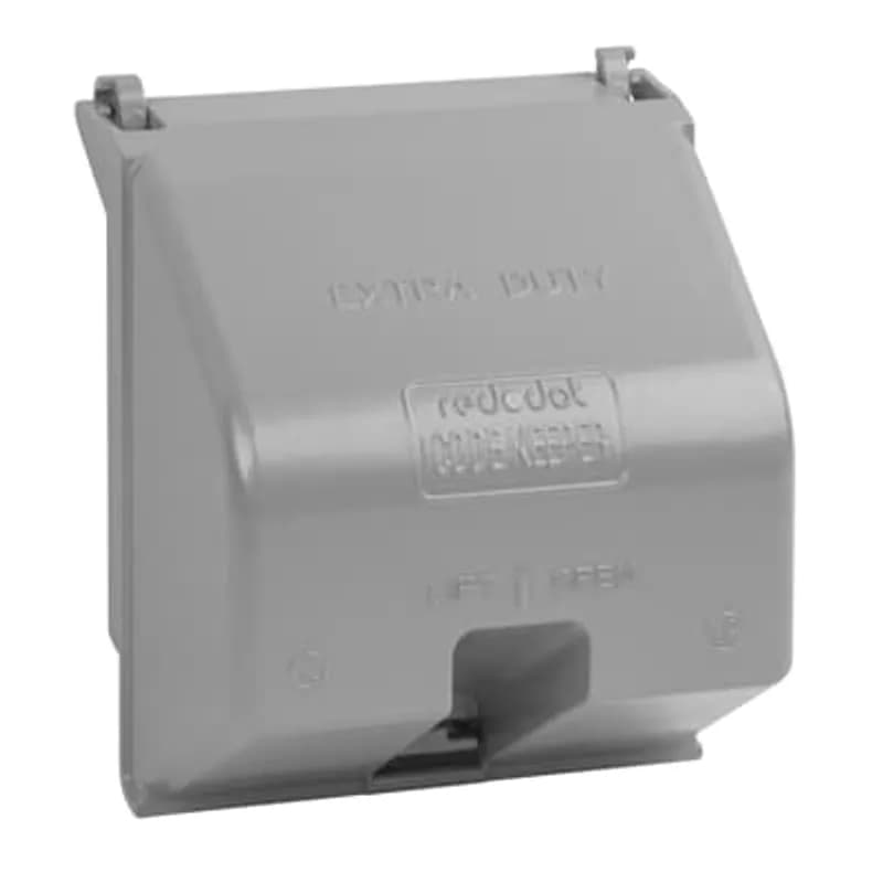 ABB - Installation Products 2CKU - Two Gang Universal While-In-Use Extra Duty Weatherproof Receptacle Cover, Depth 4.34 Inches, Silver, Aluminum Alloy
