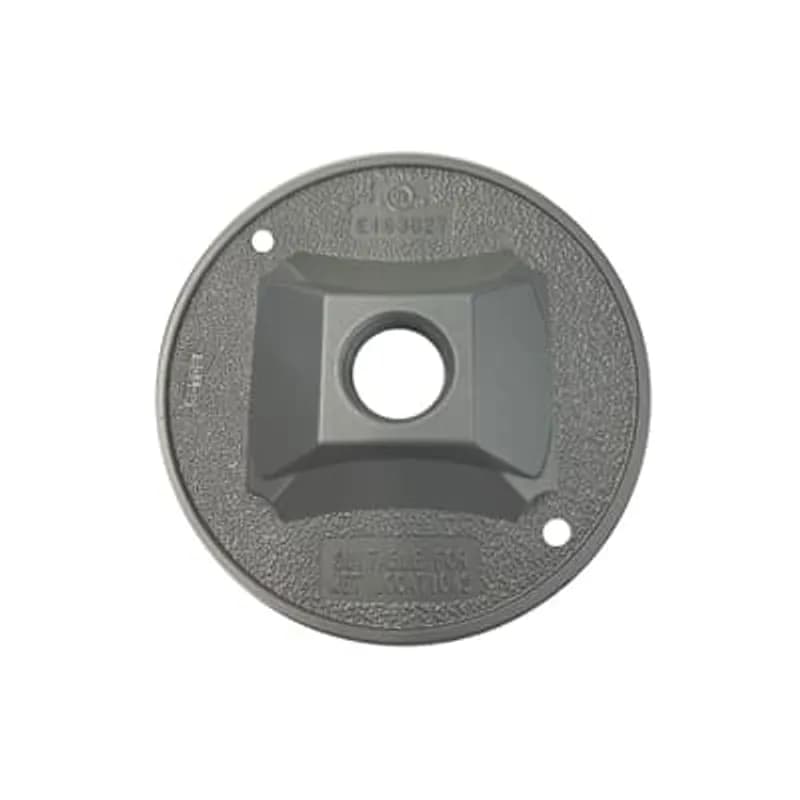 ABB - Installation Products S211E - Round Standard Lamp Holder Cover, 4-1/8 Inch Diameter, Hub Size 1/2 Inch, Silver, Aluminum, One Tapped Hole