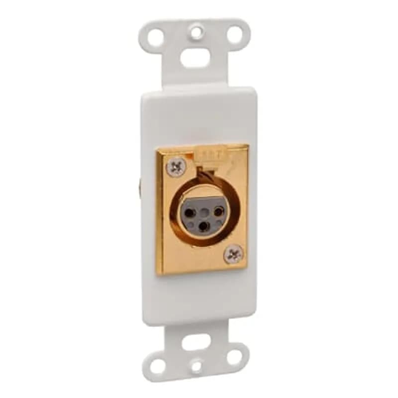 ABB - Installation Products OPODEC-XLRF-WH - Rectangular Keystone Adapter, Female XLR Microphone Jack, White, Solder Leads