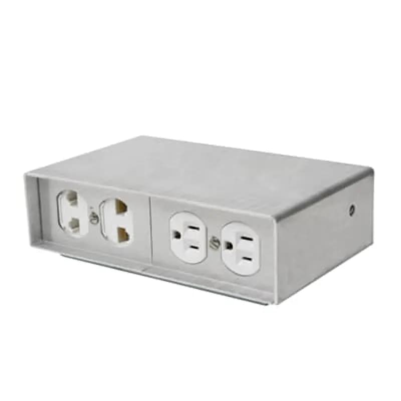 Poke-Through Pedestal, 3 Inch Drill Size, Height 2-5/8 Inches x Width 4 Inches x Depth 4-7/8 Inches, Accepts 4 Device Plates