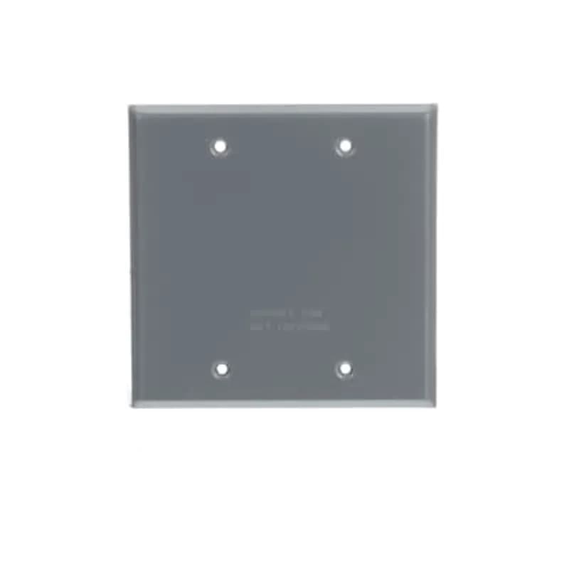 ABB - Installation Products 2CCB - Two Gang Weatherproof Receptacle Cover, Silver, Blank, Device Mount