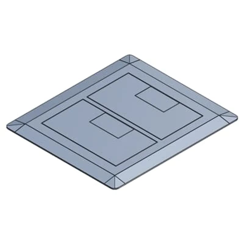 ABB - Installation Products E9762S - Two Gang Floor Box Cover, Width 7.13 Inches x Length 8.25 Inches, Slate, Non-Metallic, Carpet Flange Included